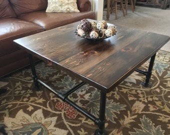 Industrial Pipe Reclaimed Wood Coffee Table