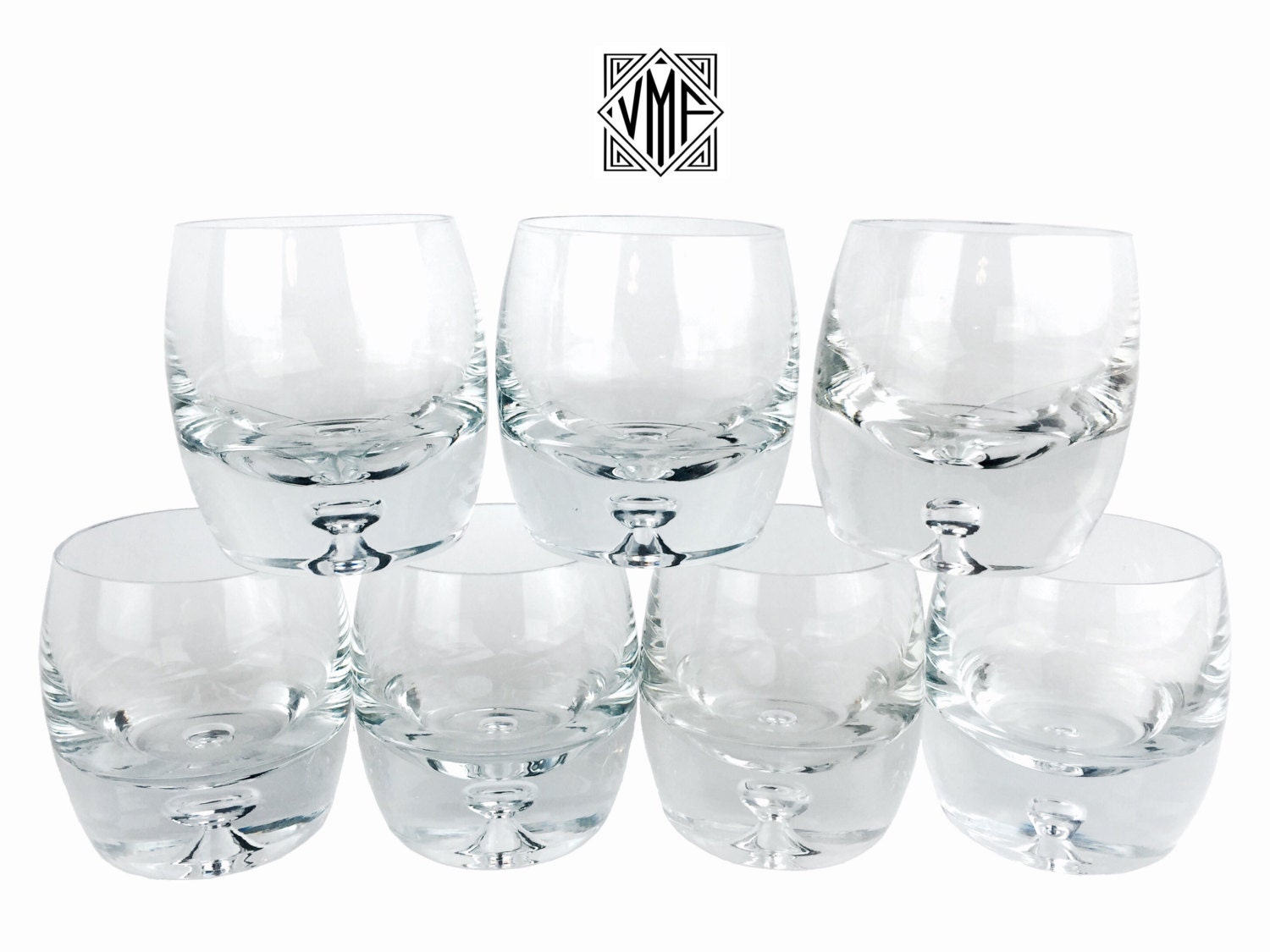 Heavy crystal bubble whiskey rocks glasses weighted whisky