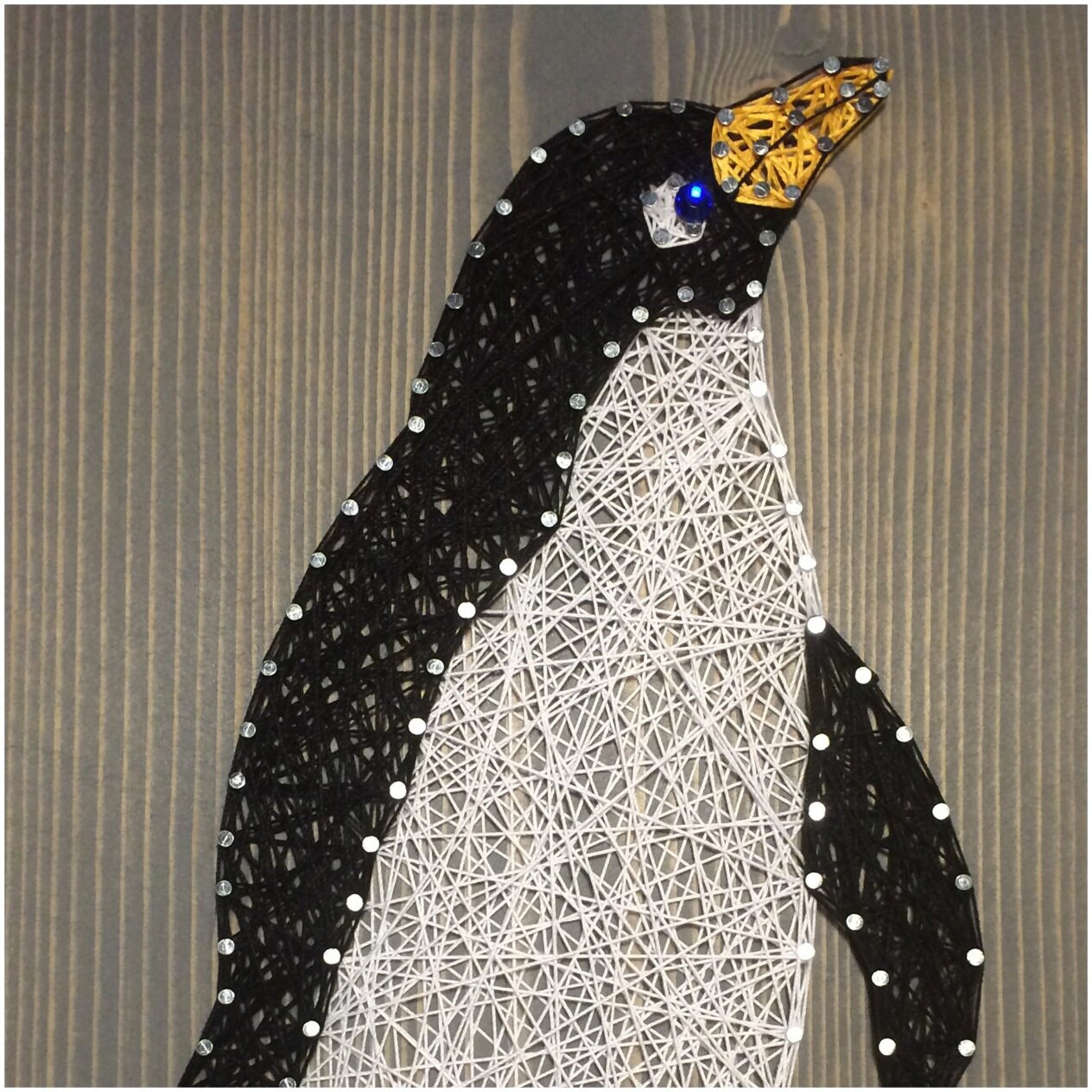 CUSTOM Penguin String Art Animal Decor Made to by KiwiStrings