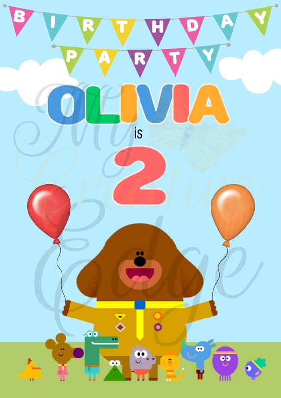 Hey Duggee Personalised Birthday Poster Various Sizes