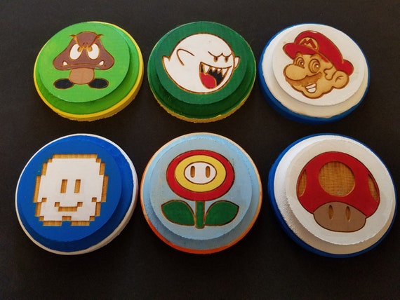 Super Mario Bros Wall Hangers Set Of 6 By Aanddsoddities On Etsy