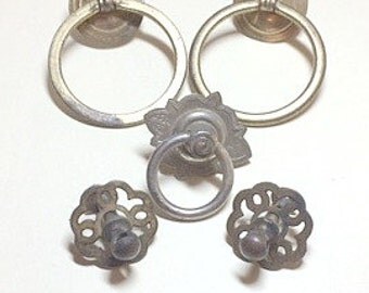 SALE Vintage hardware lot of vintage drawer pulls mixed hardware lot old hardware vintage drawer knobs salvage hardware metal pulls rustic