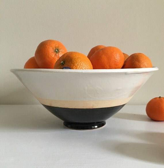 Large Fruit Bowl White fruit bowl Handmade Fruit Bowl