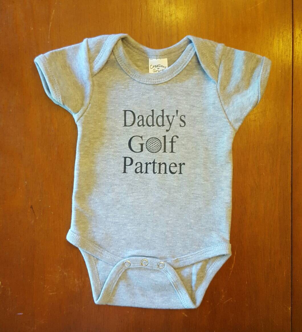 Daddy's Golf Partner Onesie Golf Onesie Golf Baby