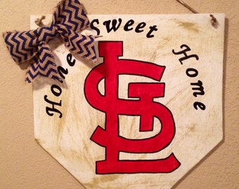 Home sweet home sign, St. Louis Cardinals sign, home plate sign, baseball home plate sign , st louis cardinals decor, stl cardinals