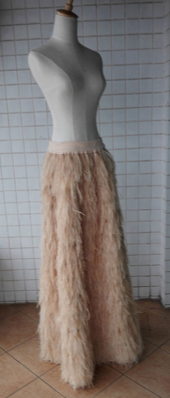 Long ostrich feather Aline feather skirt SKT16004