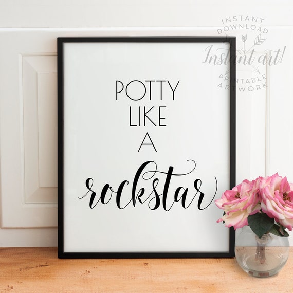 Potty like a rockstar PRINTABLE artfunny by TheCrownPrints on Etsy