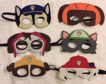 20 Paw Patrol Masks, Party Favors, Felt Masks
