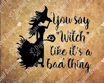 Witch svg - png - ai - fcm - dxf - eps - Halloween svg - Witches cut file - Silhouette - Cricut - Die Cutter - Clipart - Printable Witch