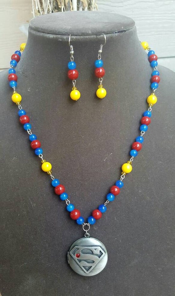 Items similar to Superman Super Hero Jewelry Set on Etsy