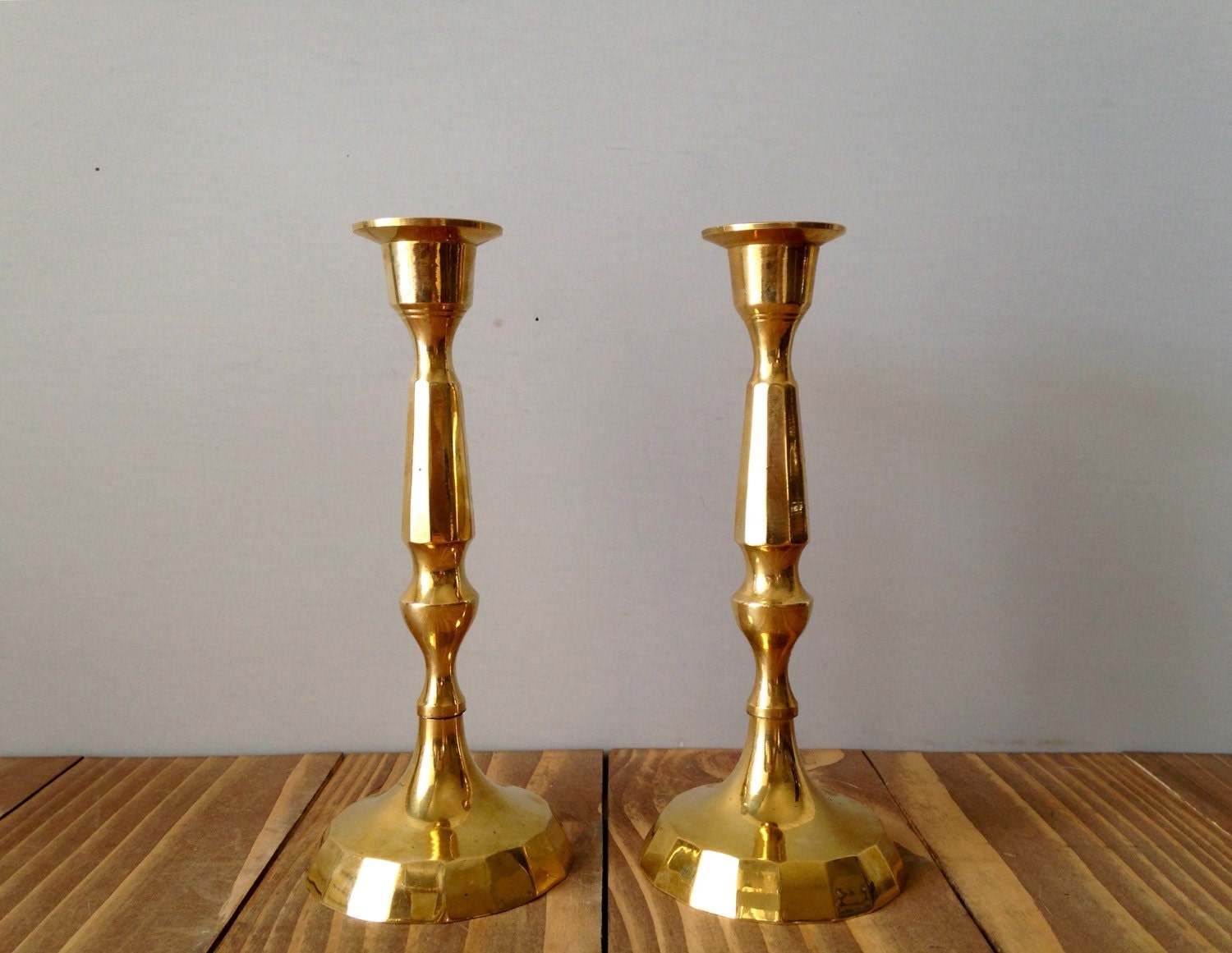 Vintage Brass Candlesticks Brass Candle by SeventyThreeVintage