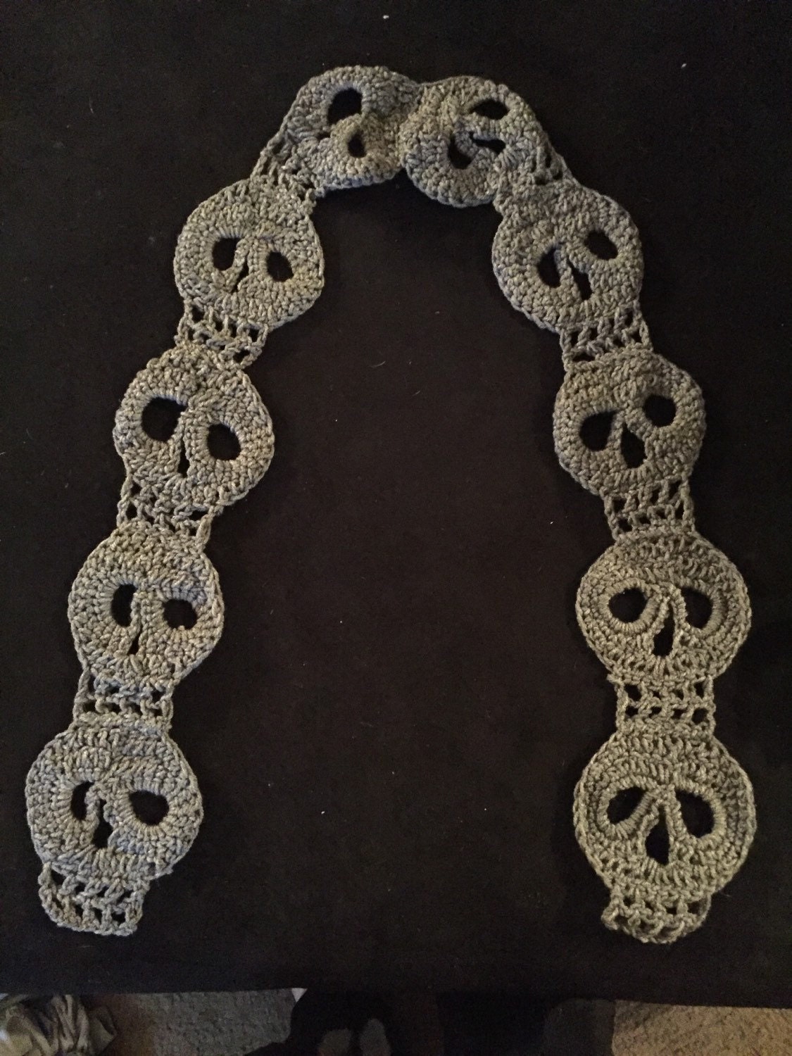 Crocheted skull scarf