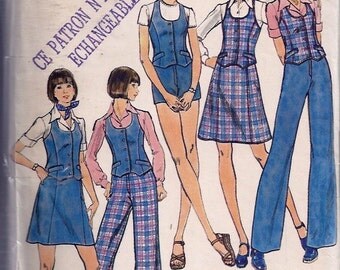 Young Junior/Teen Vest, Skirt, Pants & Shorts Patterns/ Patrons de Veste, jupe, pantalons et short pour adolescente - Butterick no 3761