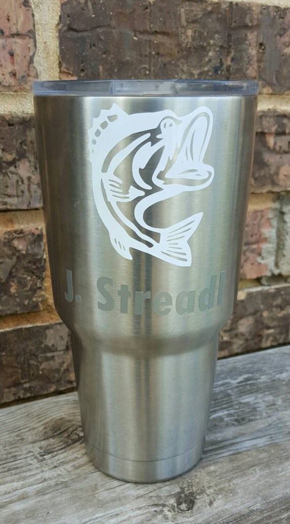 Bass fishing Yeti decal sticker personalized Yeti with