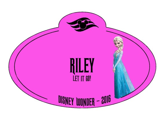 Personalized Disney Frozen Name Tag Stateroom Door Magnets