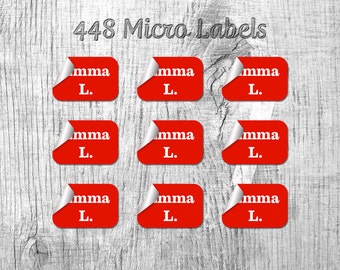 448 Micro Labels, Mini Labels, Kids Labels, Custom Labels, Name Labels, Personalized Labels, Dish Labels, Stationary Labels, Waterproof