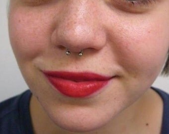 16g SEPTUM Ring, 18g, 14g, Septum Horseshoe, Septum Ring 16g, U Shape, 8mm 5/16" Diameter, 3mm Balls, Now Available in 18g 16g 14g
