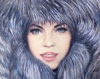 12x16 Custom portrait, pencil Portrait, drawing, gift, family portrait, colored pencil portrait, personalized portrait, portrait from photo