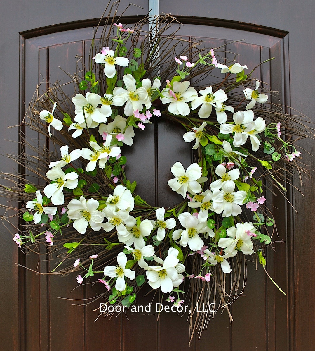 Dogwood wreathSummer Flowersspring wreathsummer by DoorandDecor