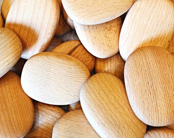Large Wooden Pebbles smooth rounded hardwood house crafts wedding natural, home decoration,