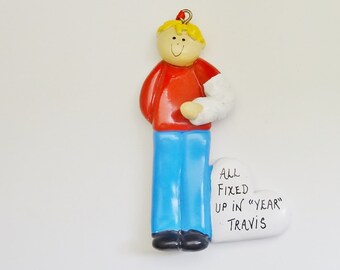 Broken Arm Personalized Christmas Ornament - Arm in Cast Personalized Christmas Ornament