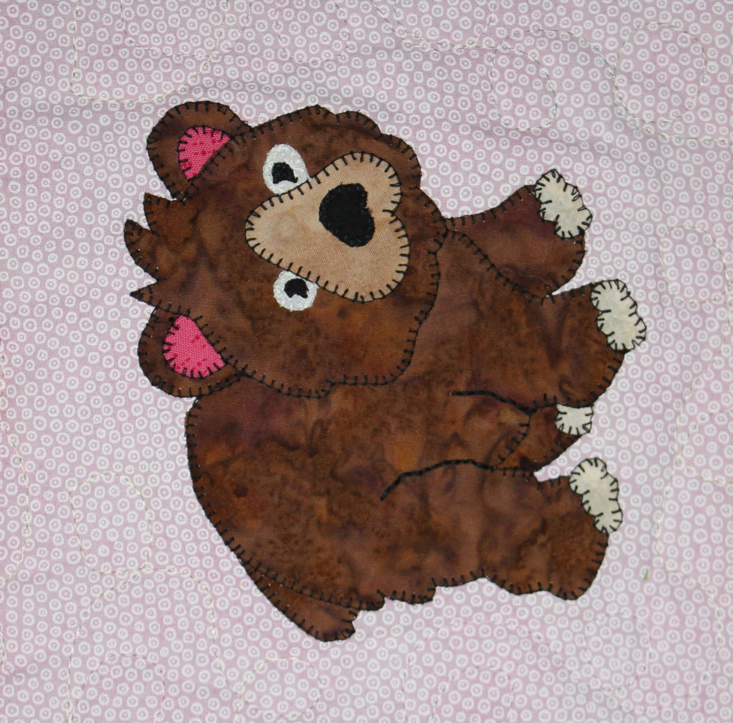 Bear PDF applique quilt block pattern baby quilt pattern