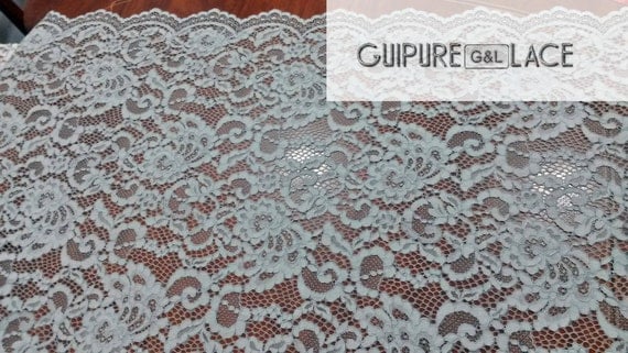 Gray Lace fabric, Wedding lace, Bridal lace, Spanish style, Alencon Lace Fabric