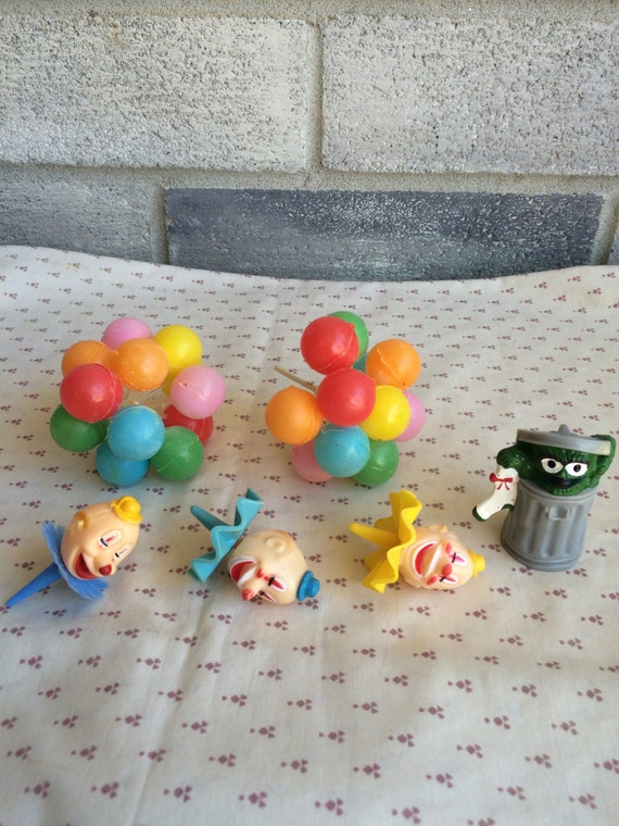 Vintage Clown Head And Balloon Cake Decorations By LauraTrev1