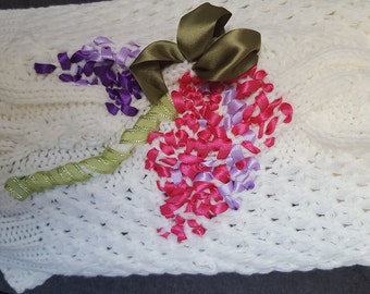 Scarf, winter scarf, knitted scarf, écharpe, embroidered, hand made, warm scarf, foulard, tricot, gift, cadeau