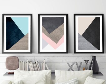 Set of 3 Prints, Print Set, Minimalist Poster, Minimalist, Scandinavian Print, Scandinavian Art, Geometric, Geometric Print, Downloadable
