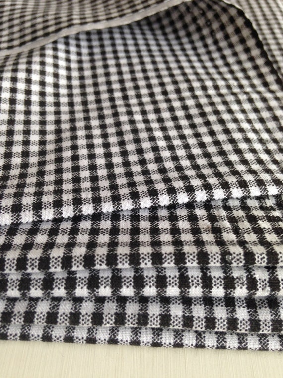 Items similar to Gingham check, gingham fabric, black and white, black ...