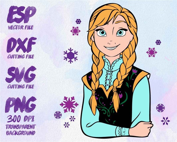 Disney Frozen princess Anna Clipart SVG Cutting ESP