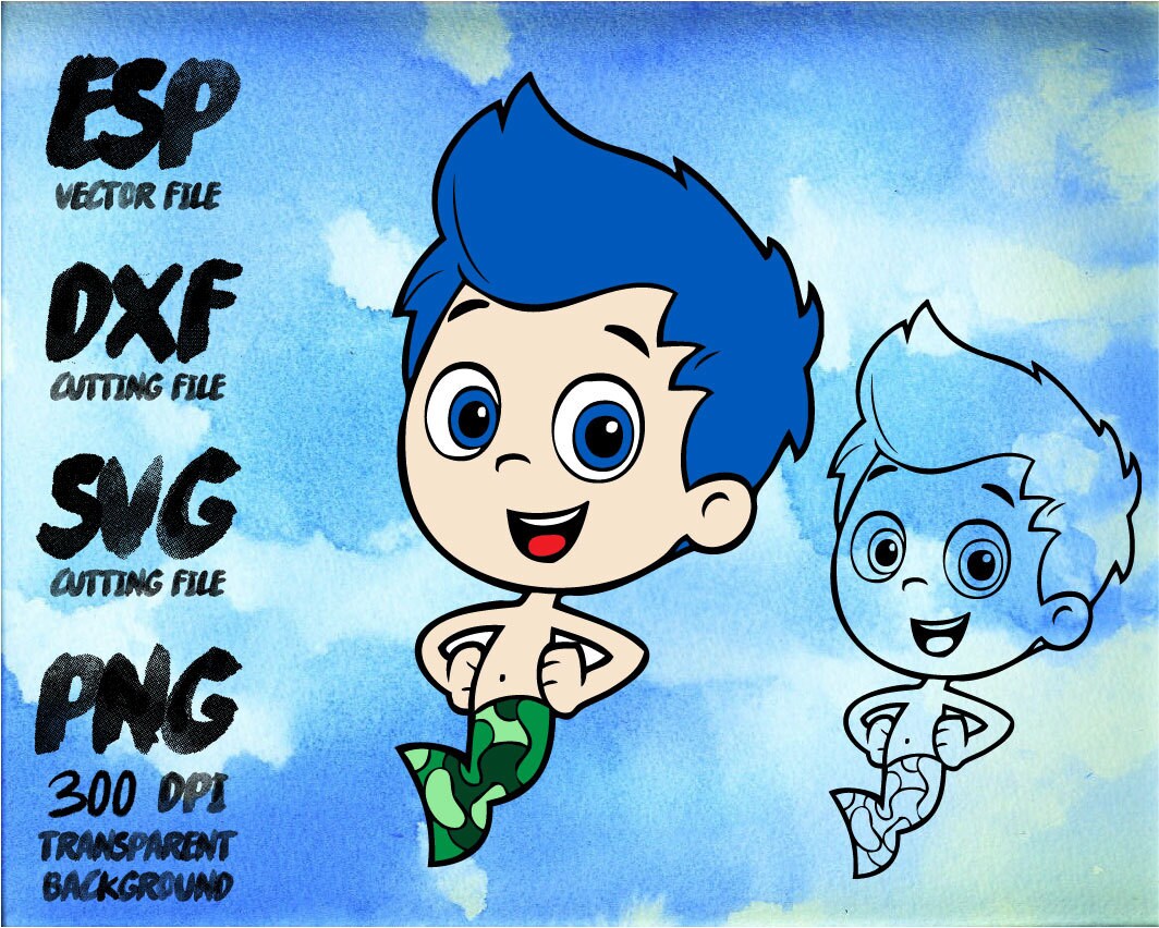 Download Bubble Guppies Gil SVG Cutting ESP Vectors files T shirt