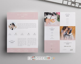 Two-Page Media Kit Template | Press Kit Template | Electronic Press Kit | Instant Digital Download (MS Word) | "Beauty Blogger"