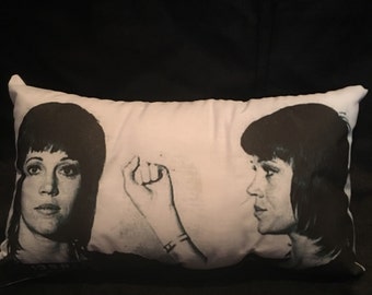 Jane Fonda Mugshot Pillow