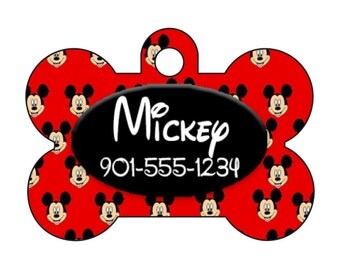 mickey name tag etsy