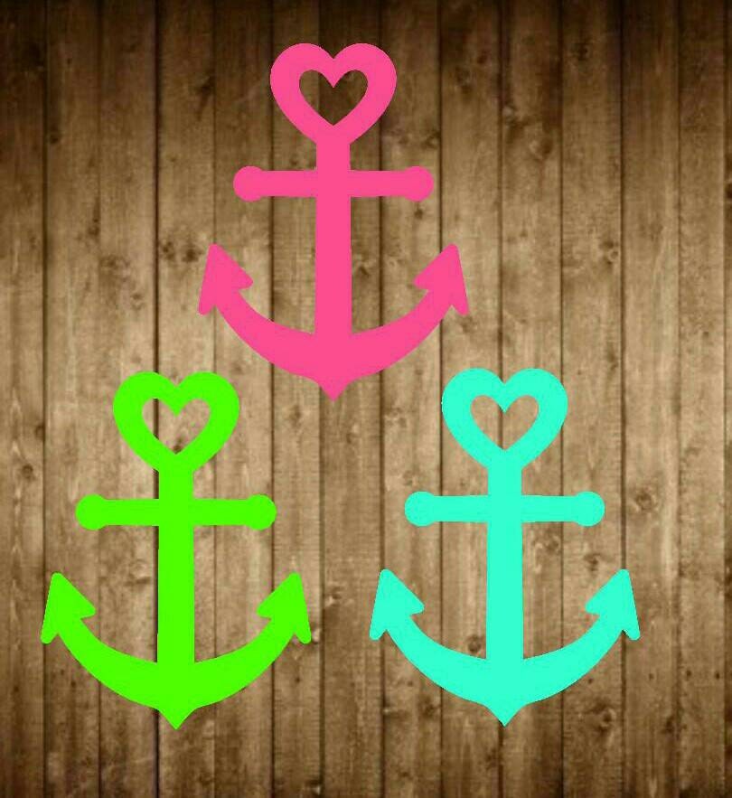 Anchor heart decal anchor decal anchor yeti decal anchor