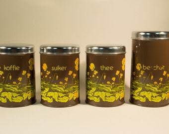 4 Vintage 70's Cannisters/ Storage Box by Brabantia