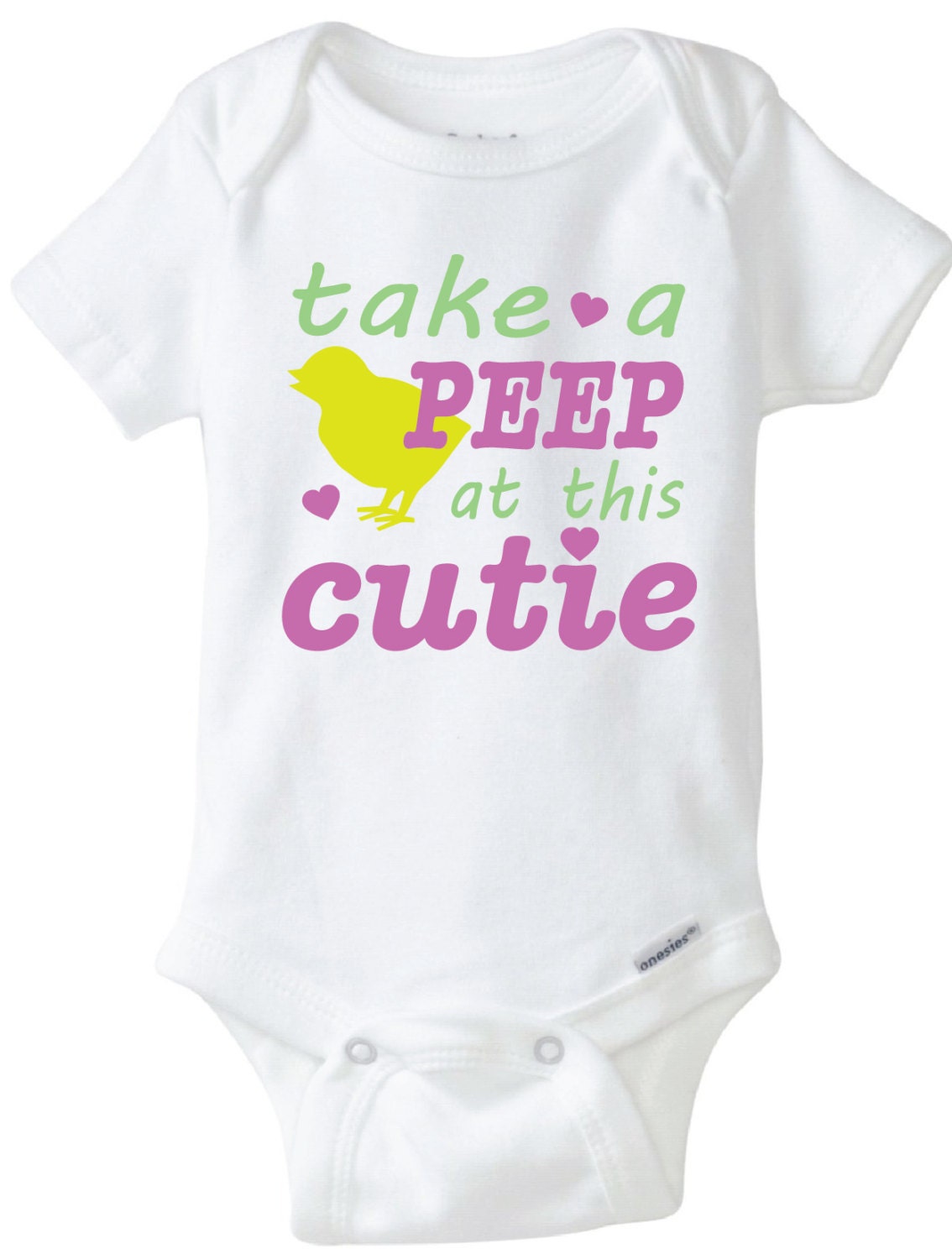 Download Take a Peep Baby Onesie Design SVG DXF Vector files for use