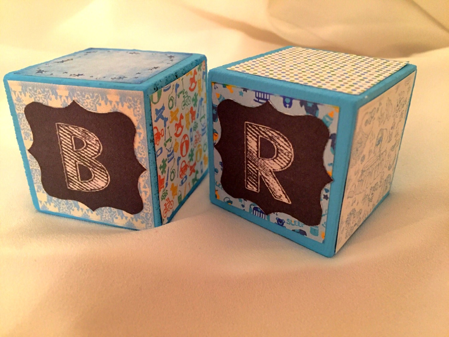 Personalized Wooden Baby Blocks BABY BOY by on Etsy