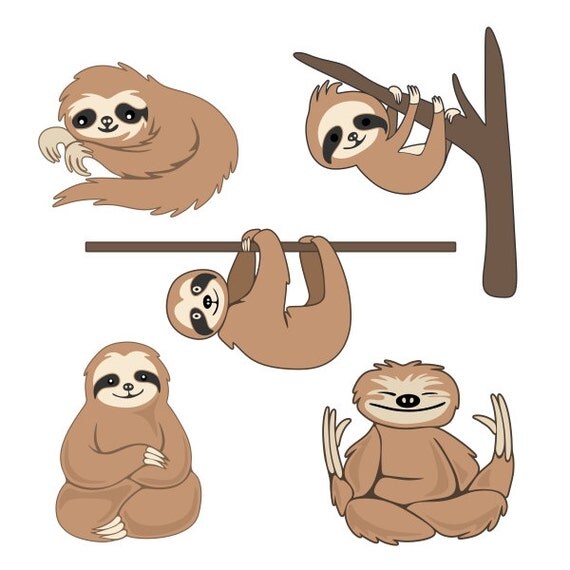 Download Sloth Pack Cuttable Design SVG DXF EPS use with Silhouette