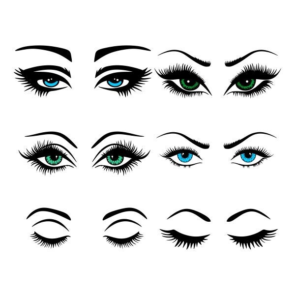 Eye Lashes Cuttable Design SVG DXF EPS use with Silhouette