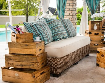 Wood Crate Set of 6 - Rustic Home Decor • Farmhouse Decor • Country Decor • Reclaimed Wood • Storage Crate • Handmade • Wedding Decor