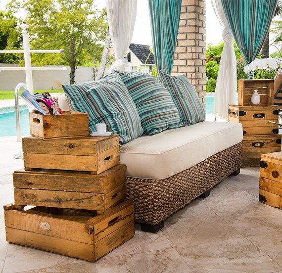 Wood Crate Set of 6 Rustic Home Decor Farmhouse Decor