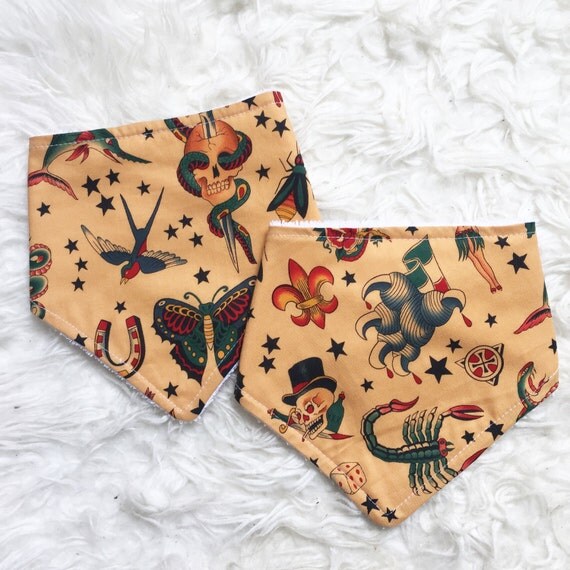 Tattoo Print Unisex Print Bandana Bib by on Etsy