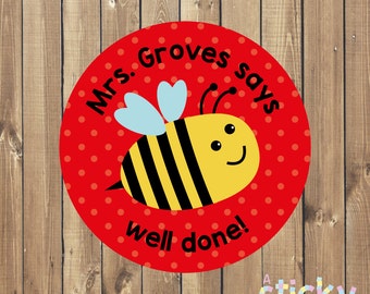 Personalized Teacher Stickers, Reward Stickers, Praise Stickers, School Stickers, New Teacher Gift Idea, Teacher Gift, Custom Stickers