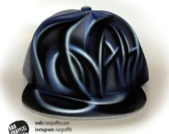 Custom Snapback hat Baseball Cap with YOUR GRAFFITI NAME or initials spray painted airbrushed best personalized gift for girls and boys