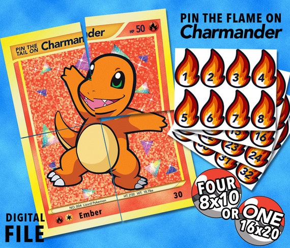 Pokemon Party Theme: Pin the Tail Flame on Charmander Party