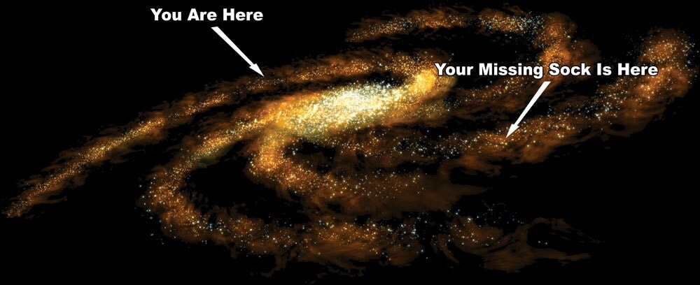 You Are Here Your Missing Sock Is Here Funny Milky Way