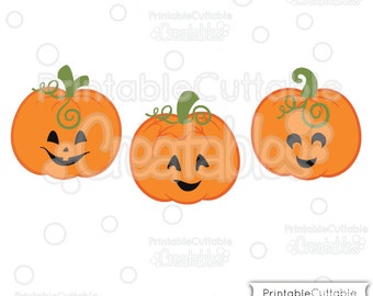 Cute Jack O Lanterns SVG Pumpkins Cut File & Clipart E198 - Includes Limited Commercial Use!